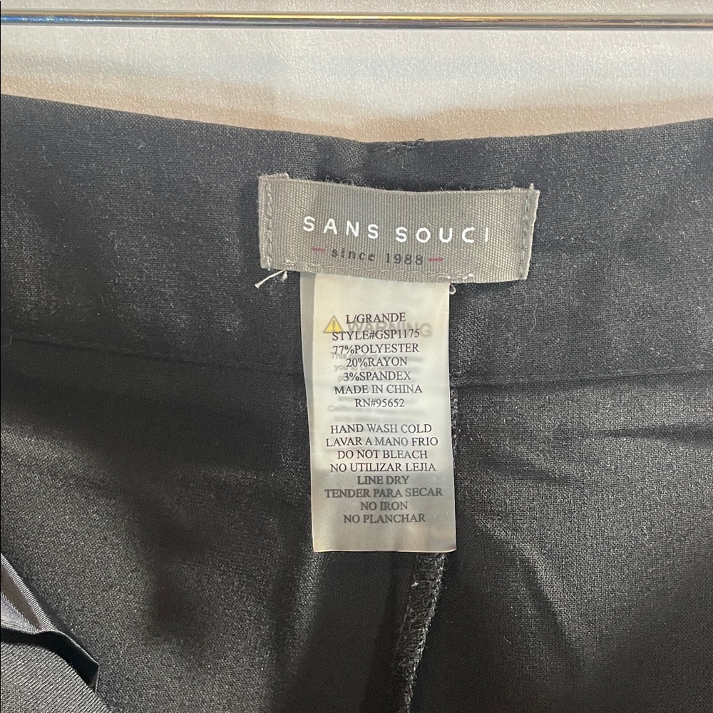 Sans Souci Elegant Black Flare Pants with a White Trim - Picture 6 of 11